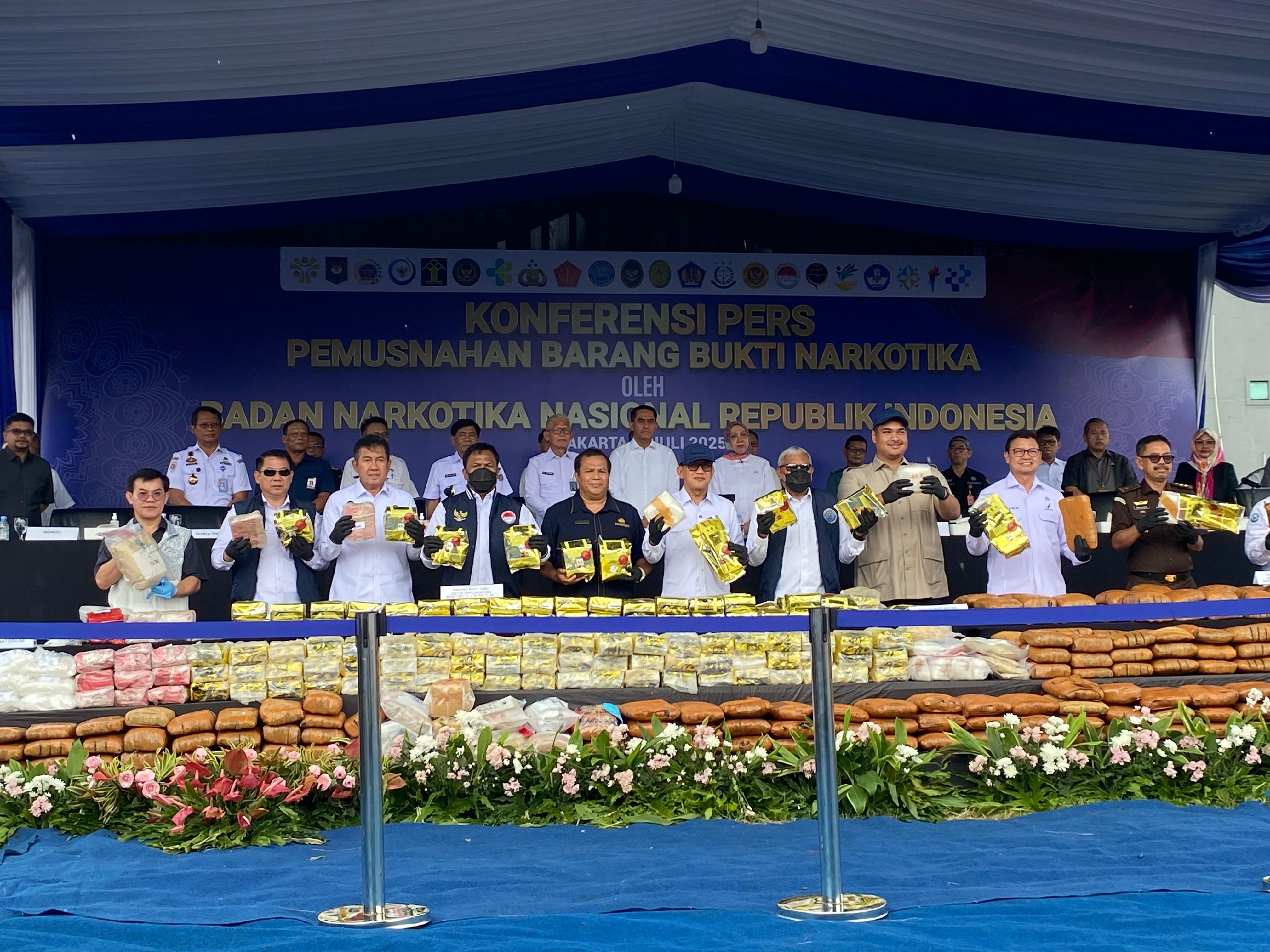 BNN RI Musnahkan 600 Kg Narkoba Hasil Ungkapan Selama 3 Bulan